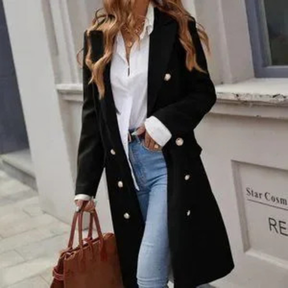 Black double breasted jacket Overcoat